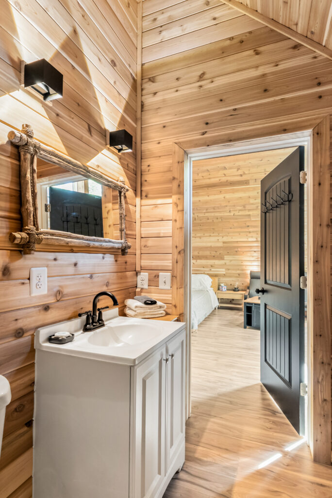 eagle cabin at mt rainier shower photo