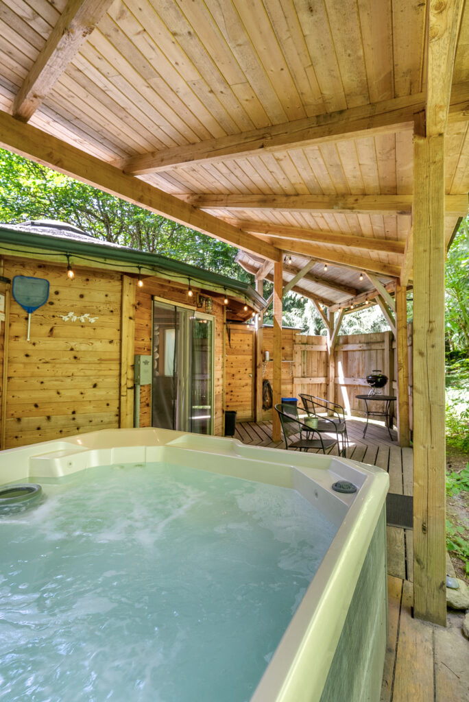 romantic Mount Rainier cabin with a hot tub
